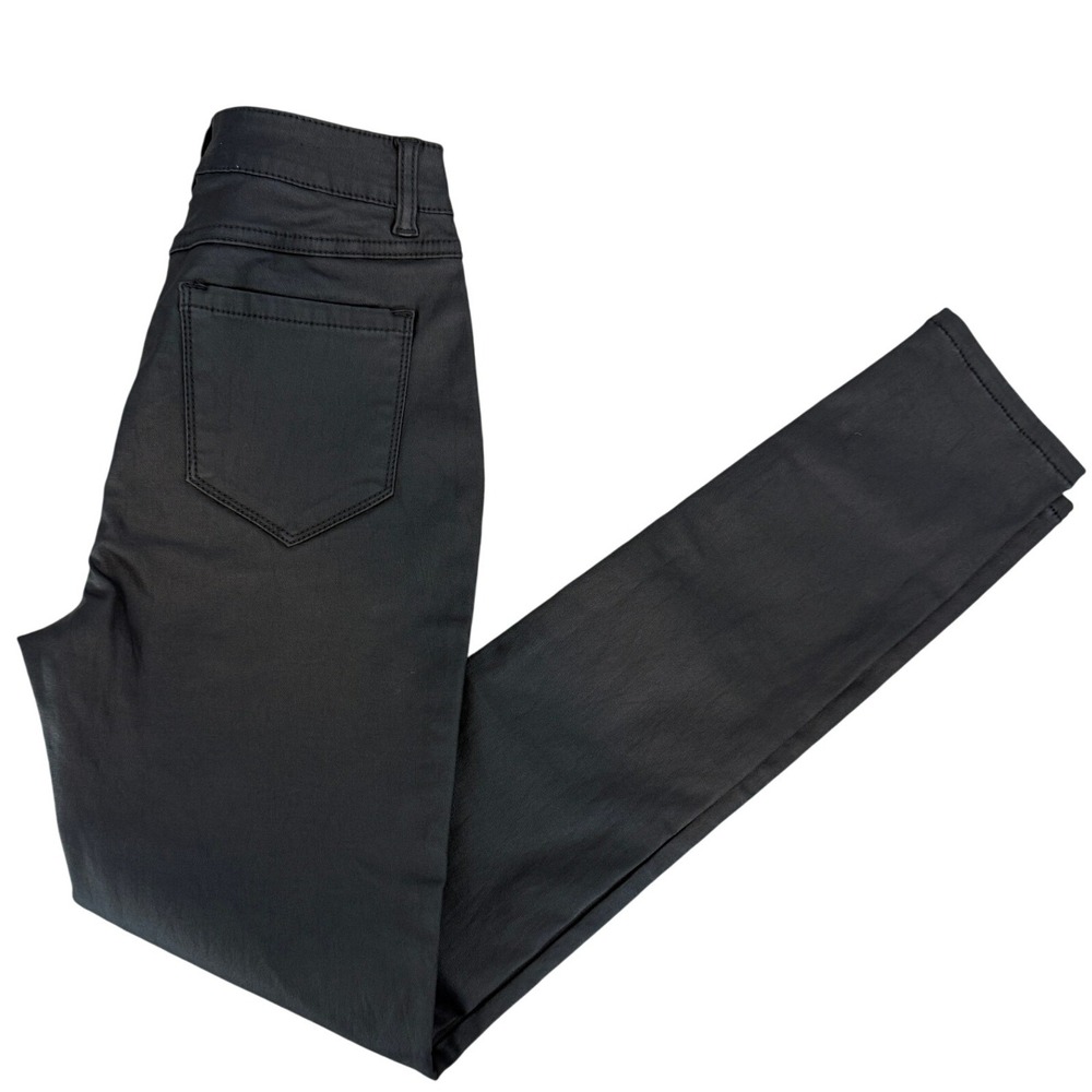 ENCORE JEANS Black Coated Skinny Pants Style V2190 Size 5‎